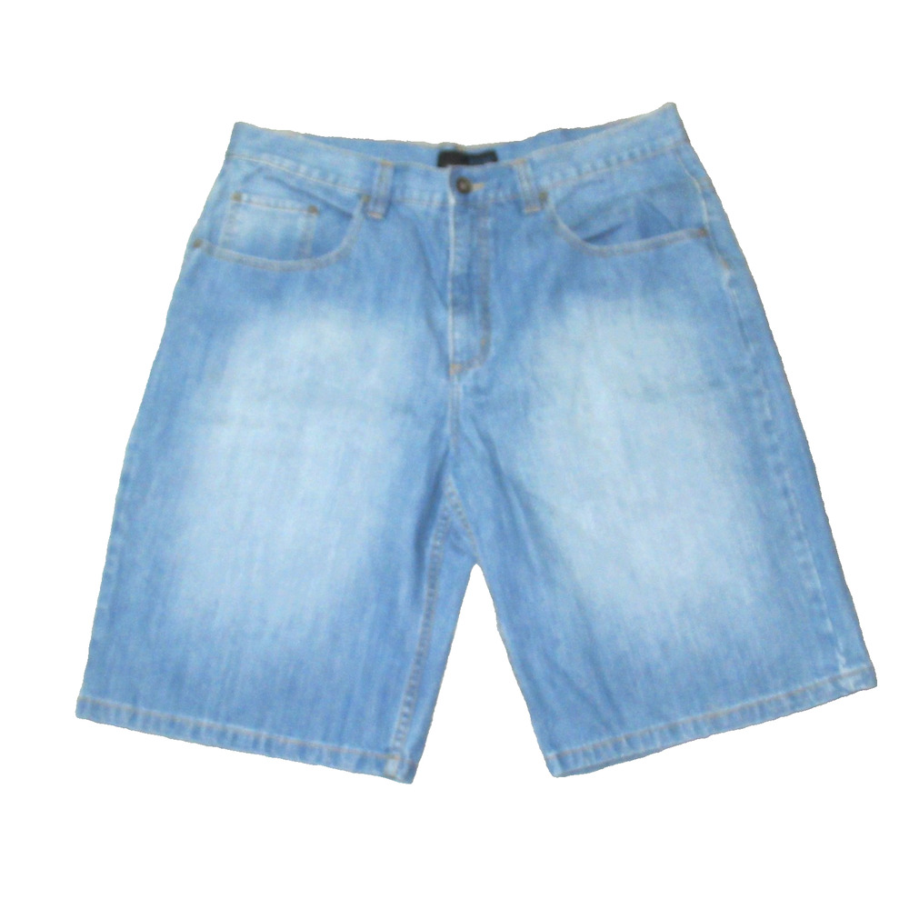 Vtg Anchor Blue Baggy Mens 38 Bermuda Jeans Shorts Light Blue